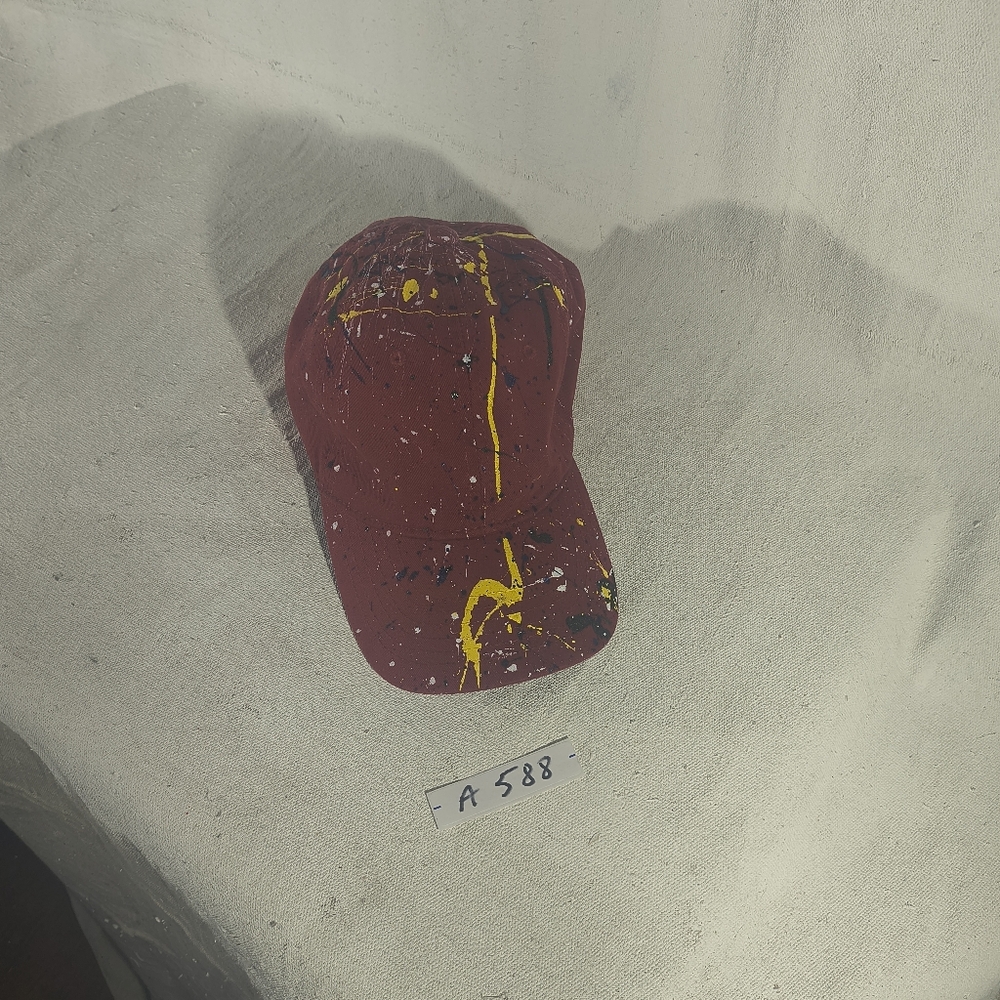 Unisex Adj Burgundy Cap With Unique Street Wear Art By Timothy Designs